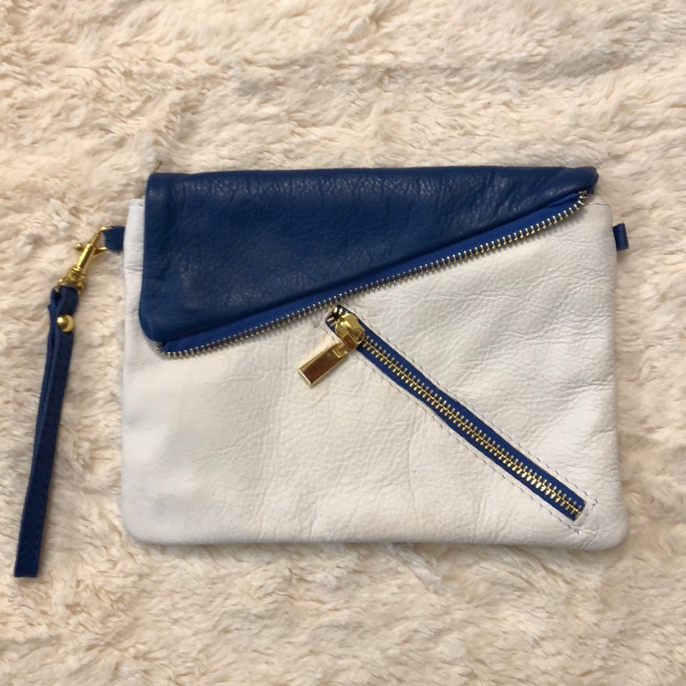 Mini Italian leather clutch / wristlet
